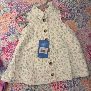 Ruffle Butts Green Leaf Print Dress
